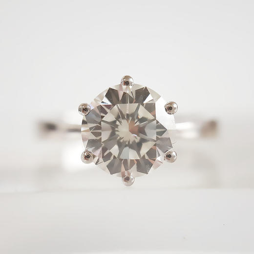 PT950铂金经典简约六爪款1.66克拉钻石戒指14号（戒圈可改）170126NJS07 商品图2