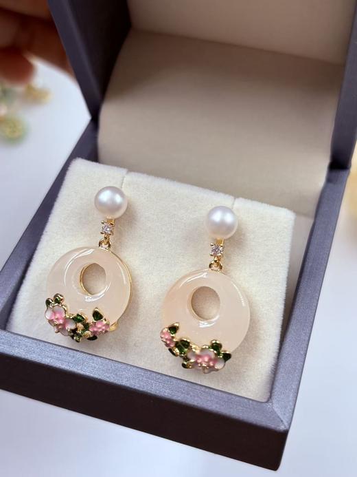 【直播大场福利】新品 天然淡水珍珠耳坠 环环相扣 气质女神 925银针 商品图2