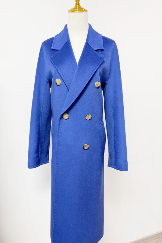 【直播大场福利】编号130 经典王室蓝 双排扣 大衣 100%纯山羊绒 超级显白 不退不换 商品图1
