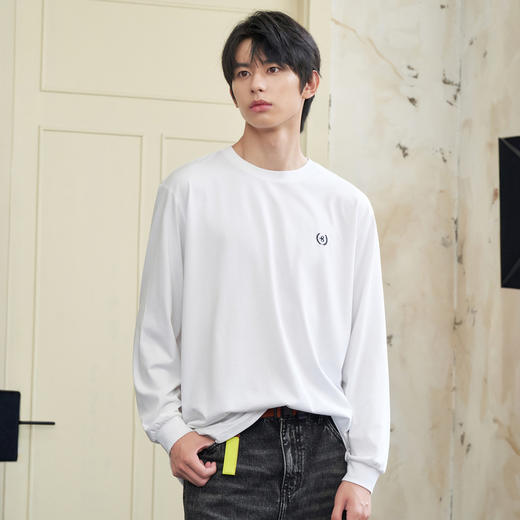 gxgjeans男装多色打底衫刺绣圆领套头长袖T恤男 秋季热卖JFD13400061 商品图2