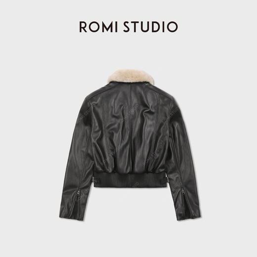 ROMI STUDIO可拆卸山羊绒毛领3M棉全件四季款皮夹克 RWCWWG7234 商品图2