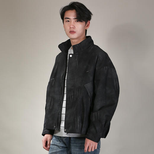 DRONKOO 2026 立领满幅笔触印花斜纹布中厚夹克 商品图1