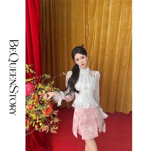 余潇潇【醉花瑶】时尚百搭蝴蝶结设计感小A短裙浪漫优雅2025新款女 商品图3