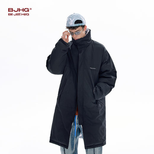 BJHG不计后果双面穿长款羽绒服男冬季新款保暖防风90白鸭绒外套女 商品图3