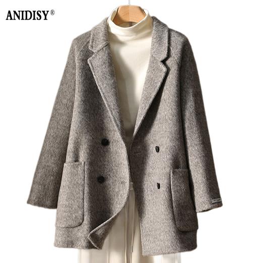 英伦经典反领长袖双排扣外套 商品图4