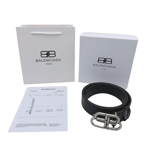 芭黎世家，BB标志平滑扣大号，男款黑色 商品图0