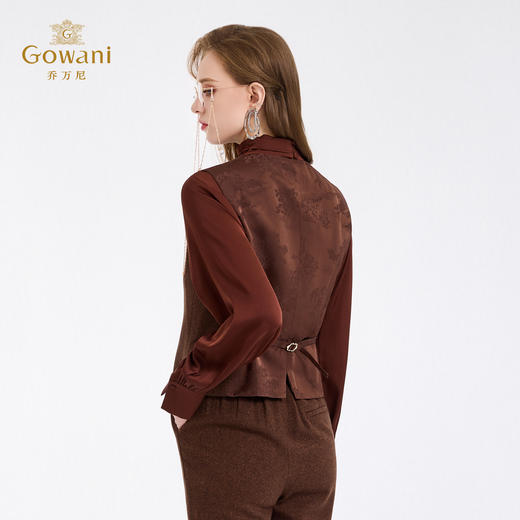 乔万尼高智感穿搭拼接中式提花复古感短马甲ED4H831 商品图4