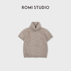 ROMI STUDIO“简约老钱”羊绒羊毛软糯半高领拉毛短袖 RWCWST7194