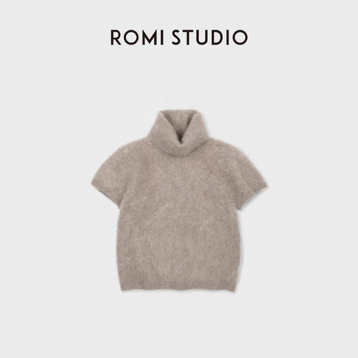 ROMI STUDIO“简约老钱”羊绒羊毛软糯半高领拉毛短袖 RWCWST7194 商品图0