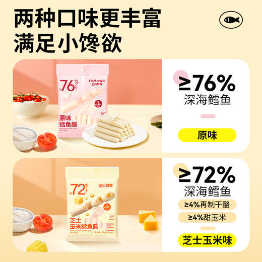 Herlanze宝贝易餐鳕鱼肠80克（10克*8，原味/芝士玉米） 商品图6