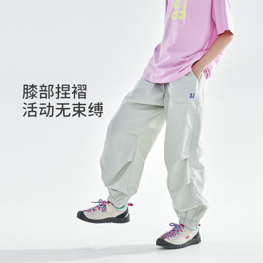 浅灰色预售4.23发 cicochild2026年春季新款亲子中大女童束脚机能裤防泼水运动裤子 商品图2