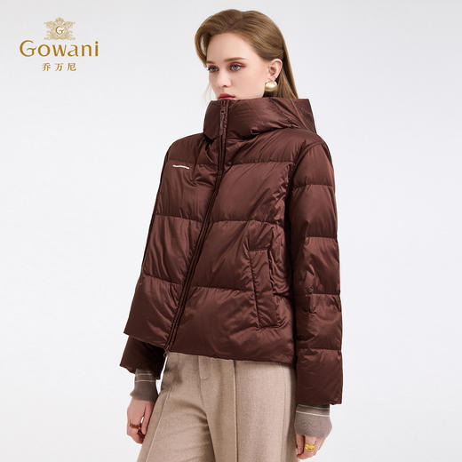 【两色可选】乔万尼新品泡芙感保暖90白鸭绒休闲连帽短款羽绒服ED4T787 商品图7