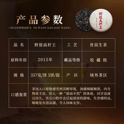 【野放高杆王】2015年头春古树茶老挝高杆古树茶：纯净自然的茶中极品，357克/饼 商品图1