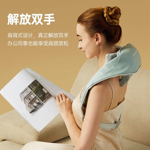 凯伦诗按摩器肩颈椎腰部背部脉冲按摩热敷夹捏仿生按摩披肩D23B 商品图3