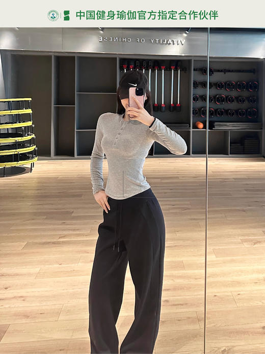 YOTTOY小蛮腰亨利衫长袖【套装更优惠】上衣修身休闲显瘦收腰打底内搭瑜伽运动秋冬 商品图8