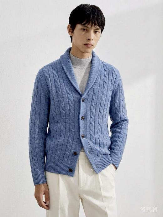 「5色可选」羊绒羊毛青果领绞花针织衫 商品图2