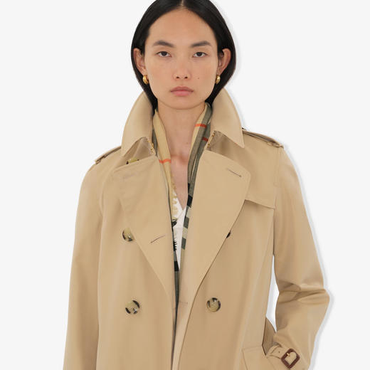 BURBERRY 巴宝莉 女士肯辛顿版型 – 长款 Heritage Trench 束腰风衣 米色 8079414 A1366 商品图3