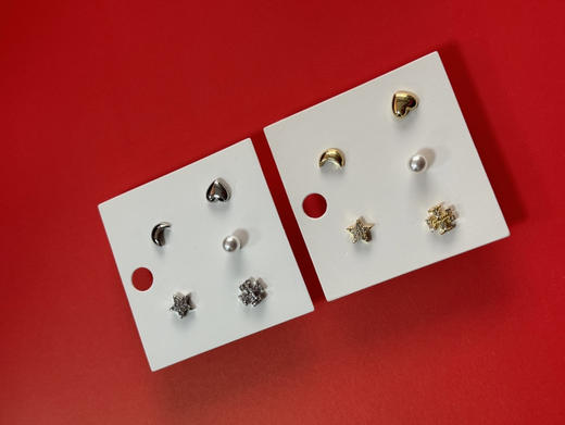 【周末秒杀 直接调价 下单即可】TB 星月 组合5件套装 新款耳钉 纯铜镀18K金 商品图6