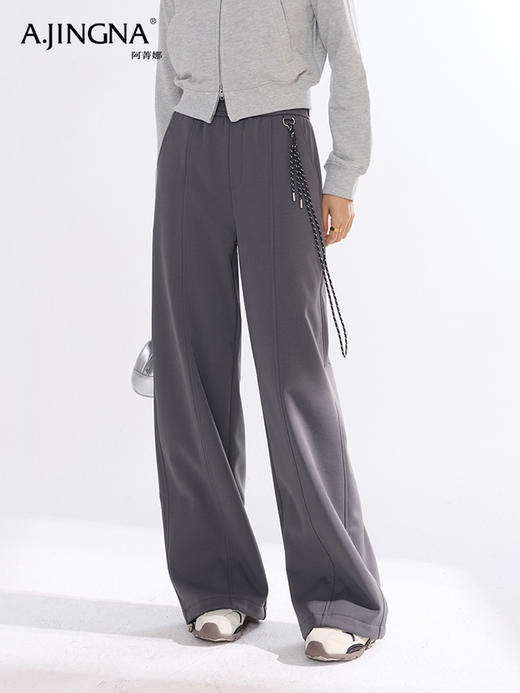 【运动户外】阿菁娜直筒利落显瘦轻户外休闲直筒裤F30D210101 商品图4