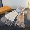 YP77-LV花卉字母山羊绒围巾流苏饰边（DSX） 商品缩略图12