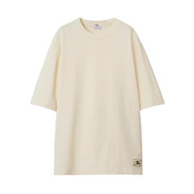 BURBERRY 巴宝莉 男士马术骑士徽标贴花棉质圆领短袖T恤 皂白色 8080813 B7348