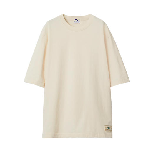 BURBERRY 巴宝莉 男士马术骑士徽标贴花棉质圆领短袖T恤 皂白色 8080813 B7348 商品图0