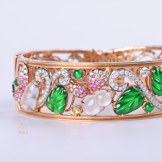 【福满园】绿翠叶白翡葫芦手环-SZ12203020 商品图3