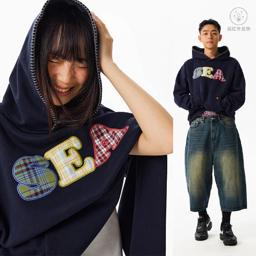 CryingCenter SEA贴布绣连帽卫衣 哭喊中心 商品图1
