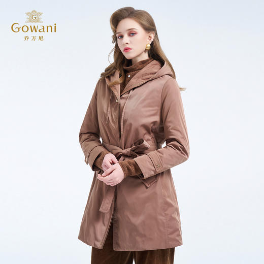 【鹅绒】乔万尼新品白鹅绒保暖挺括感知性轻休闲连帽收腰鹅绒服ED4T845 商品图1