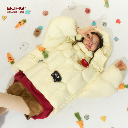 BJHG不计后果贴贴短款羽绒服女冬季90绒双层防风连帽泡芙羽绒外套 商品图4