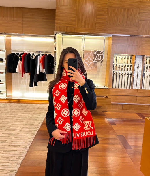 YP74-路易威登LV顶级图案山羊绒混纺毛字母花卉3D提花长巾披肩（DSX） 商品图0