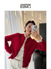 100%羊毛  新年氛围感花边小圆领针织开衫 商品缩略图1
