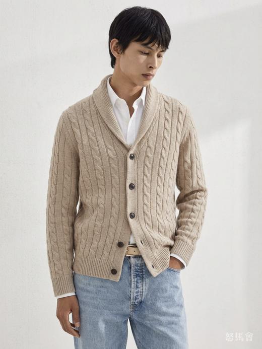 「5色可选」羊绒羊毛青果领绞花针织衫 商品图0