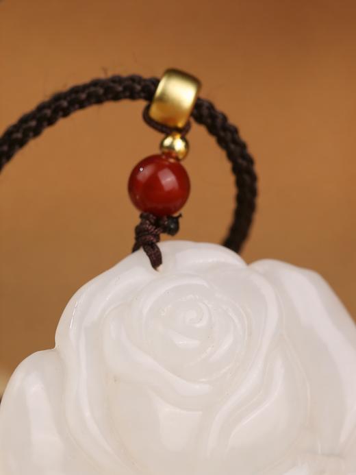 和田玉玫瑰吊坠 国风轻奢锁骨吊坠 送女友闺蜜本命礼物 商品图2