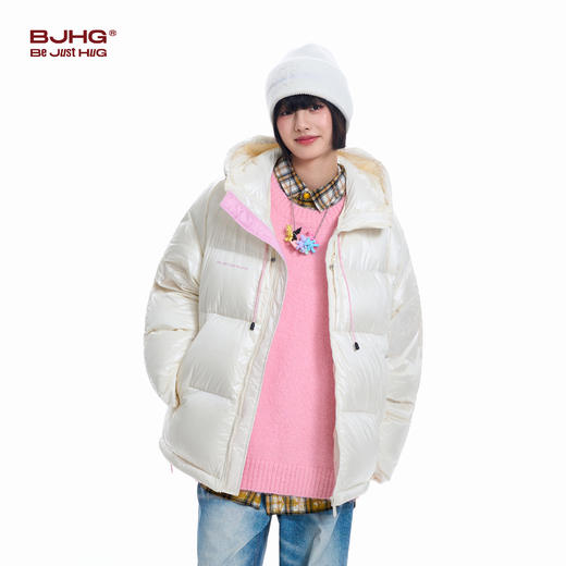 BJHG不计后果可拆卸白鹅绒长款羽绒服男冬季潮牌宽松加厚情侣外套 商品图1