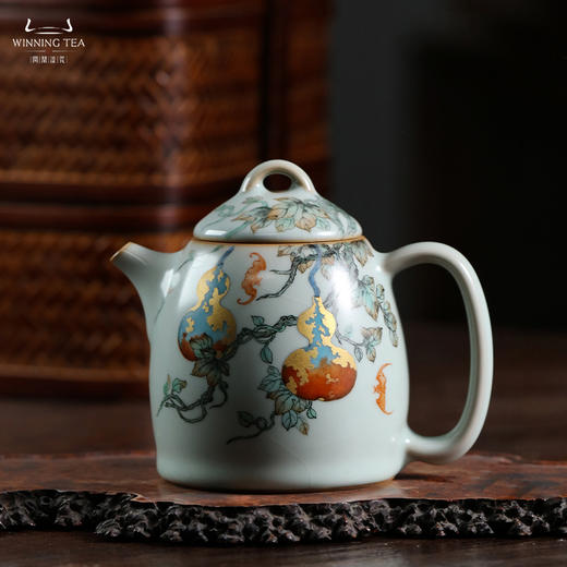 问鼎鼎峰系列天青复刻款大秦权壶（福禄双全） 商品图0