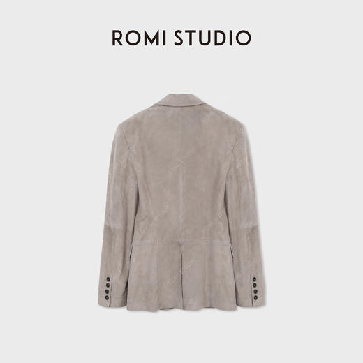 ROMI STUDIO“棕标系列”非洲混种小羊皮平驳领皮西装 RWCWWG6925 商品图1