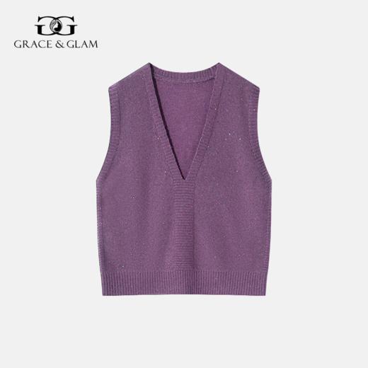 【5天左右发货】Grace&Glam 定制款星光闪闪珠片羊毛混纺马甲背心 商品图1
