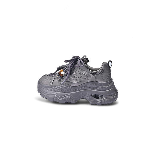 经典鲨2026年春专柜新品紫色网面透气厚底系带显高老爹鞋女KW160-617021 商品图4