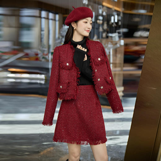 奢姿大码女装2025冬季时尚小香风套装胖妹妹气质减龄显瘦两件套9954991134 商品图1