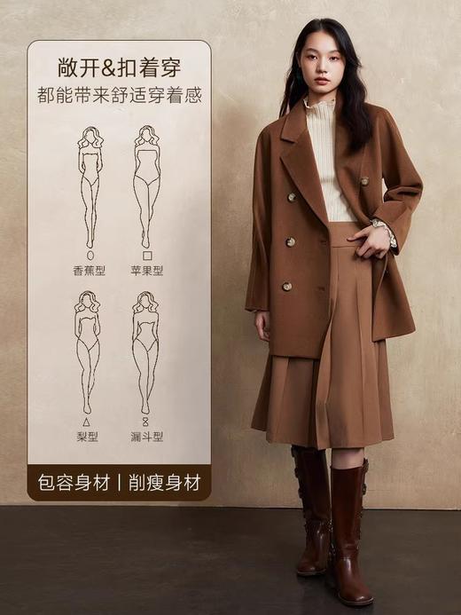 100%骆驼绒大衣短款清 商品图0