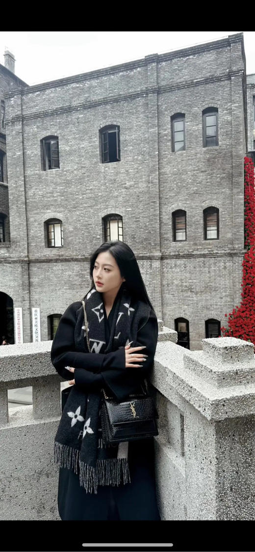 Ysl Sunset 黑银 鳄鱼压纹牛皮 中号 日落包 商品图3