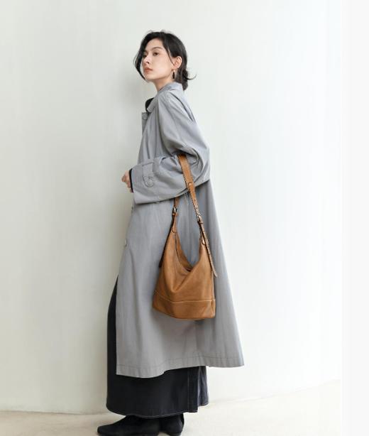 老米优品🎈代工厂直发！高端系列《裘真植鞣小山羊皮双耳水桶包托特包》单肩斜挎，文艺复古 大容量包包！ 商品图7