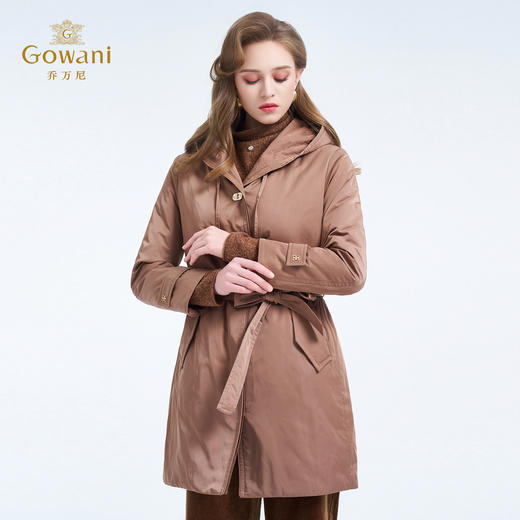 【鹅绒】乔万尼新品白鹅绒保暖挺括感知性轻休闲连帽收腰鹅绒服ED4T845 商品图2