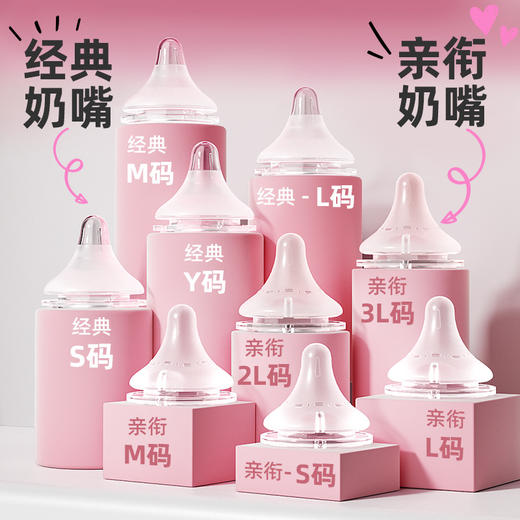 安配适配贝亲第2代第3代奶嘴硅胶自然口感宝宝宽口径奶瓶配件通用 商品图1