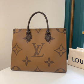 LV on the go 老花 中号 单肩包