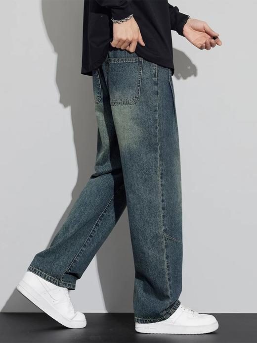 马克华菲美式复古直筒松紧腰牛仔裤 商品图5