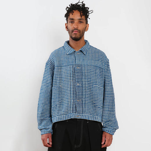 Story mfg SUNDAE JACKET 男女中性款天然染色格子短款夹克外套 商品图0