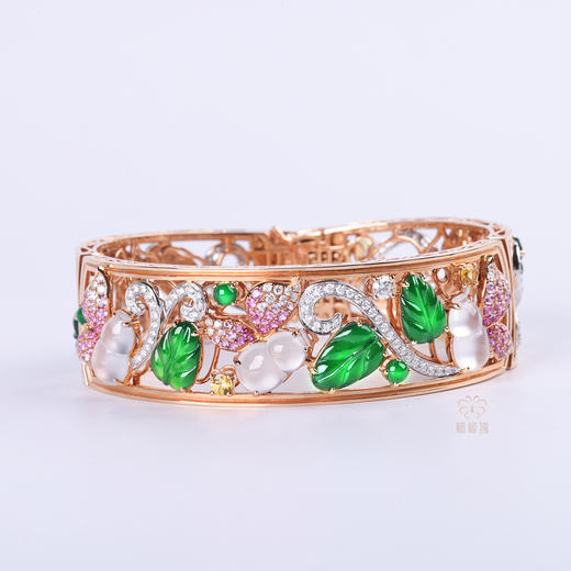 【福满园】绿翠叶白翡葫芦手环-SZ12203020 商品图2