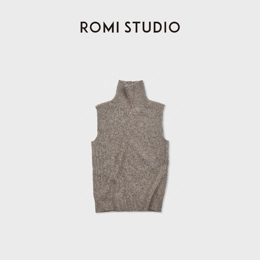 ROMI STUDIO“老钱腔调”羊毛混纺高领花纱彩点毛织背心 RWDSST1855 商品图4